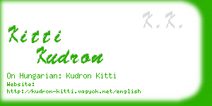 kitti kudron business card